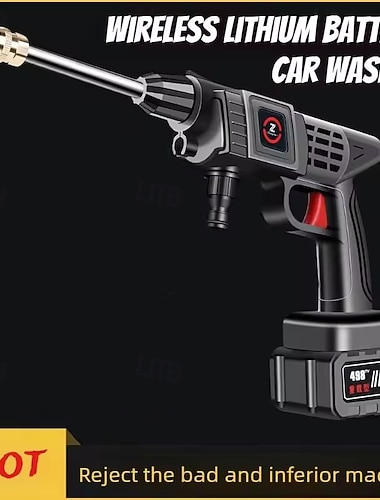  Idropulitrice senza fili, pistola idropulitrice portatile con batteria ricaricabile ad alta capacità, pulitore ad alta pressione per lavare auto, recinzioni, patii, vialetti, pistola elettrica