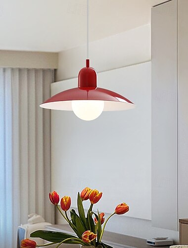  Lámpara colgante de lujo nórdica de mediados de siglo para granero, lámpara colgante de techo verde escandinava, pantalla de metal en forma de cuenco, gran araña industrial de estilo rústico para isla