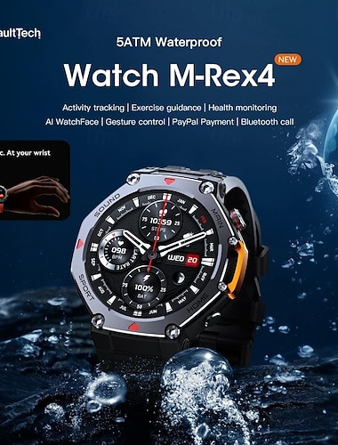  ny smartklocka 5atm vattentät utomhussportspårning paypal-betalningar bluetooth-samtal 1,45" 466*466 HD-skärm smart bärbar 2025