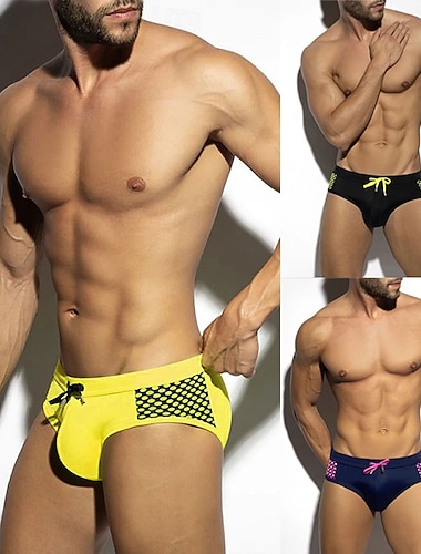  Per uomo Costume da bagno Costume da Bagno Slip mare Patchwork Puois Coulisse Asciugatura Rapida Elastico Traspirante Pantaloni Surf Sport Acquatici Nuoto Estate