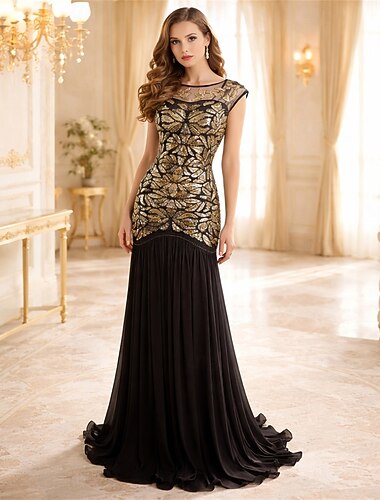  Goldene Zwanziger 1920er Knöchellänge Kleid Abendkleid Abschlussballkleid Ärmellos Der große Gatsby Übergrössen Hochzeitsgast Pailletten Kostüm Damen Karneval Maskerade Abschlussball