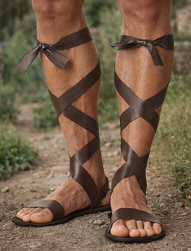  Retro / vintage Medeltida kostymer Renässans Sandaler Riddare Gladiator Ranger Maskeradkläder Unisex Halloween Karnival Ren Faire Retro-temafest Vuxna Skor Alla årstider