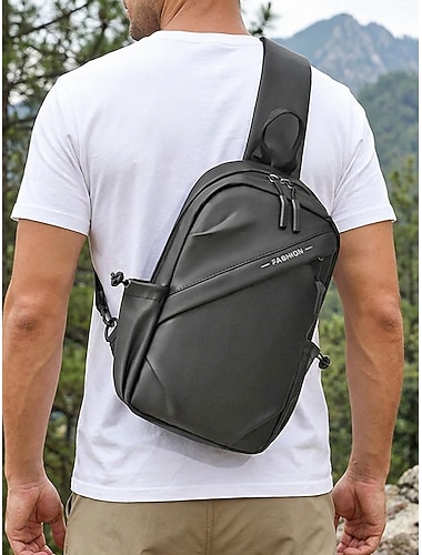  Waterbestendige polyester borsttas/schoudertas voor heren, verkrijgbaar in diverse kleuren. Ruime capaciteit, meerdere vakken, geschikt voor dagelijks gebruik, reizen, vakanties en outdooractiviteiten.