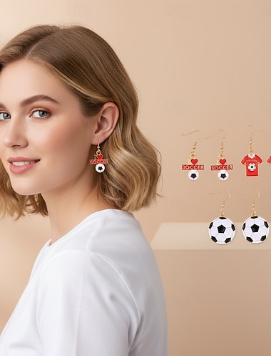  Fußball-Weltmeisterschaft 2026 Ohrringe Fussball Alltagskleidung Erwachsene Unisex Lässig Outdoor Club Verkleiden