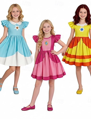  Principessa Anime Vestito Costume Cosplay Costumi dei videogiochi Mascherata Quotidiano Feste Anime Expo Vestito Per Ragazze Bambini