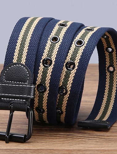 Herren Gürtel Segeltuch Streetwear Zeitgenössisch Freizeit Gestreift Blau Schwarz Täglich Outdoor Taillengürtel
