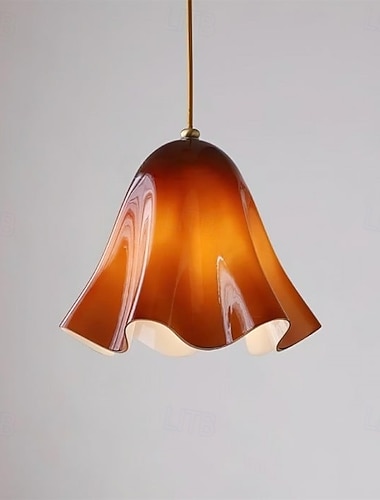  Suspension en verre artistique, lampe de plafond moderne inspirée par les fleurs.