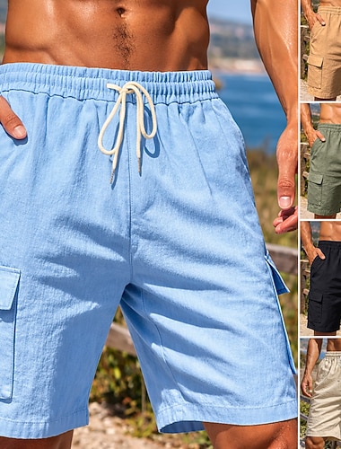  Męskie Spodenki do biegania Sportowe szorty Spodenki na siłownię Ściągana na sznurek Kieszenie Szorty Codzienny Na zewnątrz Urlop Lato Lekki Oddychający Trening w siłowni Chodzenie Jogging Lekko luźna