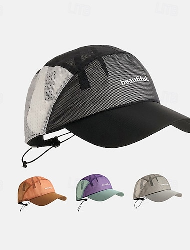  Boné de Baseball Chapéu de Sol Boné de tênis Unisexo Larga Boné de Corrida Retalhos Proteção Solar Pavio Humido Respirável para Tênis Basebal Pickleball Verão Primavera Preto Roxo Laranja