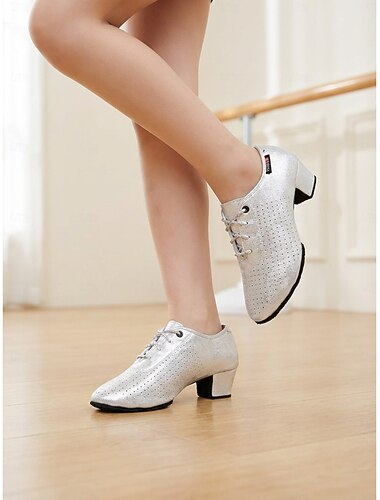  pentru copii &pantofi de dans pentru adolescenți – piele neagră cu șireturi – încălțăminte confortabilă pentru practicarea dansului