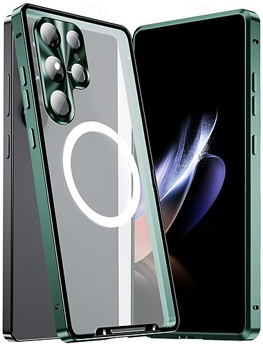  Handy Hülle Handyhüllen Für Samsung Galaxy S26 S26 Plus S26 Ultra Neuheit Rückseite Mit Magsafe Mit Ständer Abnehmbar mit Displayschutz Retro Metall ABS + PC