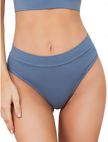  Damen Slips G-Strings & Tangas Elastischer BundNightwearBaumwolle Nylon Einfarbig Mode Niedlich Blau Schwarz Weiß Gelb Rosa Winter Frühling & Sommer Herbst Winter