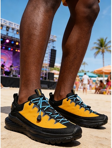  Baskets pour hommes, idéales pour les festivals de musique. Légères, en mesh et similicuir, elles arborent un design coloré et sont confortables pour les concerts en plein air, les fêtes et les sorties décontractées.