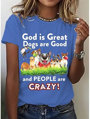  Den Sv. Patrika Dámské Tričko Tisk Grafika Zvíře Písmeno Vinobraní stylové Klasické Krátký rukáv Tričkový Běžné topy Denní Víkend Vodní modrá Černá Bílá Světlá růžová Fialová Léto Jaro