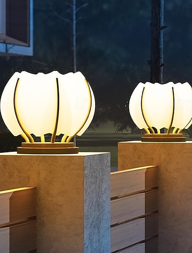  Solarbetriebene Lotus-Pfostenkappenleuchten für Innenhöfe, Mauern, Außenbeleuchtung, wasserdichte LEDs mit warmweißem Licht, ideal für Torpfosten, Türen, Gärten, Villen und Innenhöfe.