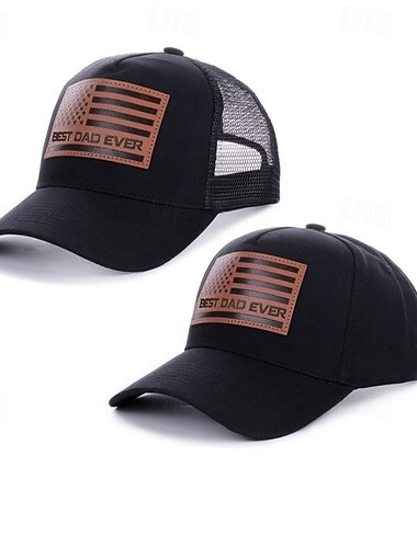  Boné de beisebol estilo "dad hat" com patch de couro patriótico e bandeira americana, boné trucker para homens e mulheres, ideal para o Dia da Independência (4 de julho), 250º aniversário e Dia da