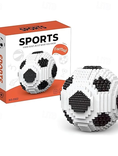  Fotball 3D-byggeklossesett - VM i fotball 2026, gave til gutter, barn og voksne, gjør-det-selv-sportsfotball, mikro-nano-klosser, puslespillmodell, skrivebordsdekor, samlerobjekt, bursdags-julegave