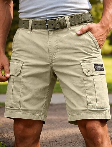  Herren Cargohose Cargohosen Cargo-Shorts Shorts Freizeitshorts Tasche Einfach Komfort Knielang Lässig Outdoor Streetwear Mode Streetwear Schwarz Marineblau Unelastisch