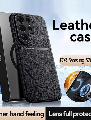  Handy Hülle Handyhüllen Für Samsung Galaxy S26 S26 Ultra Plus Magnetische Adsorption Unterstützt kabelloses Laden Stoßfest Retro TPU PU-Leder