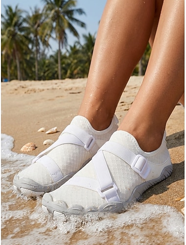 Witte, waterdichte, sneldrogende outdoorschoenen voor dames, ademende en lichtgewicht sportschoenen, ideaal voor wandelen, strand, surfen, rivier- en trailavonturen.