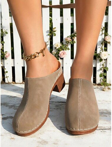  Dames blauwe casual tuinmuiltjes, comfortabele instapschoenen met stevige hak voor tuinwerk en ontspanning op het platteland. &alledaagse kleding