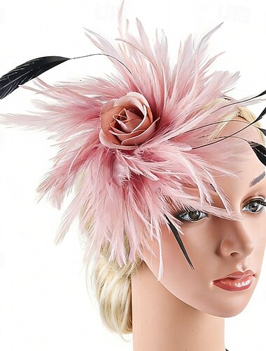  Fascinator Piume Matrimonio Compleanno Elegante Carino Retrò Con Piuma Floreale Copricapo Copricapo