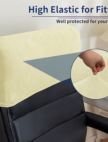  trekk til kontorstolens nakkestøtte, vaskbart, mykt og plysjbeskyttende håndkle til datastol, skrivebordsstol, hjemmekontor