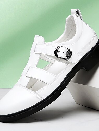  Sandales à boucle en similicuir blanc pour homme, légères et décontractées, idéales pour l'été, les voyages et les activités de plein air.