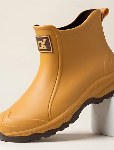  Bottes de pluie jaunes imperméables pour hommes, montantes, légères et antidérapantes, idéales pour le travail en extérieur, le jardinage, l'agriculture, la pêche, les travaux de jardinage et l'usage quotidien en extérieur.