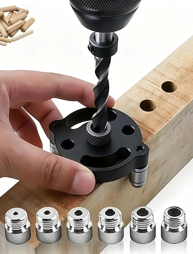  Selbstzentrierende Dübelbohrlehre, Präzisionsbohrschablone für makellose Holzverbindungen, 3/4/5/6/7/8/9/10 mm Bohrschablonen-Positionierer, selbstzentrierende Dübelbohrlehre, Werkzeug für den