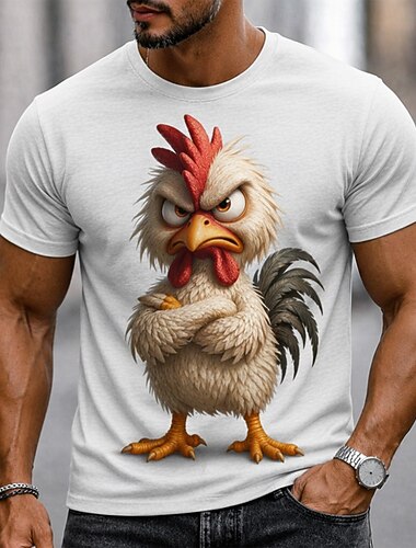  Herre Dyr Morsom T skjorte Kortermet T skjorte 3D-utskrift Crew-hals Skjorte overdrevet Designer Fest Ferie Blå Svart Hvit Sommer Vår Klær S M L XL XXL XXXL