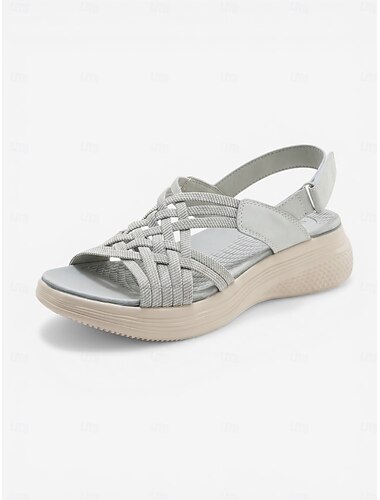  صنادل رياضية سوداء للنساء، داعمة لقوس القدم - صنادل بحزام خلفي مرن منسوج، خفيفة الوزن، مبطنة وجيدة التهوية لتوفير الراحة طوال اليوم، مناسبة للمشي والأنشطة الخارجية &ملابس كاجوال