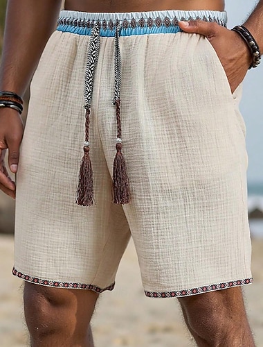  Herren Shorts Sommershorts Strandshorts Freizeitshorts Kordelzug Elastischer Bund Einfach Komfort Weich Knielang Täglich Outdoor Strand Urlaub Mode Schwarz Gelb Unelastisch
