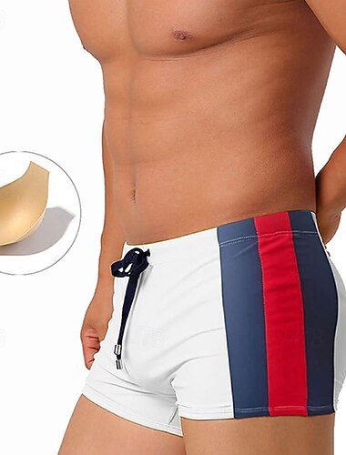  Herr Badshorts Rand Lappverk Snörning Kort ben Snabb tork Lättvikt Stretch Badkläder Underdelar Surfing Vattensport Simmning Sommar