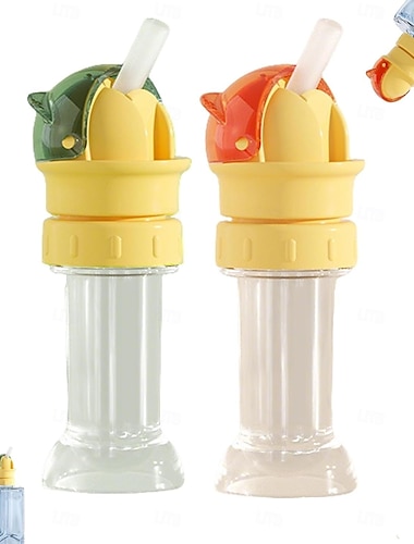  2 Stück Trinkflaschen-Aufsätze mit Strohhalm, Strohhalmkopf für Wasserflaschen, universell passend für Säfte &Wasserflaschen mit auslaufsicherem Klappdeckel für Kleinkinder & Kinder