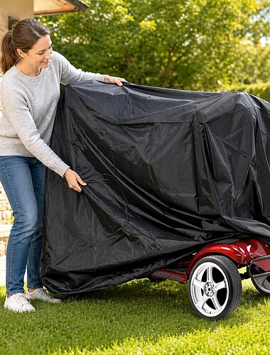  förvaringsfodral för mobila skoter vattentätt, rullstolsförvaringsfodral för resor 3&4 hjul elektrisk skoter 190t polyester taftskydd från damm regn sol