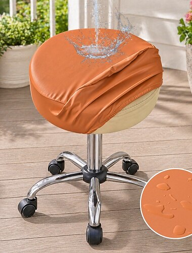  vanntette runde barkrakktrekk stretch spisestue stol sete slipcover pute slipcover elastisk myk og vaskbar for bryllupsfest bryllup