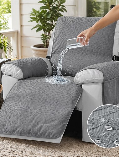  Vattentätt sofföverdrag halkfritt slitstarkt djurvänligt soffskydd fläckfritt enfärgat modern minimalistisk soffunderlägg heltäckande för hundar och katter vardagsrum året runt-bruk