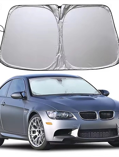  Zonnescherm voor de autoruit, opvouwbaar, reflecterend zilverkleurig, beschermt tegen UV-stralen, blokkeert warmte en houdt de auto koel, universeel geschikt voor de meeste sedans, SUV's en trucks,