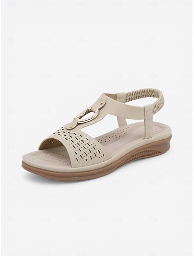  Damskie niebieskie sandały z podparciem łuku stopy – oddychające, perforowane buty do chodzenia z elastycznym paskiem z tyłu &miękka, amortyzowana podeszwa, lekkie letnie sandały na podróże i wyjścia