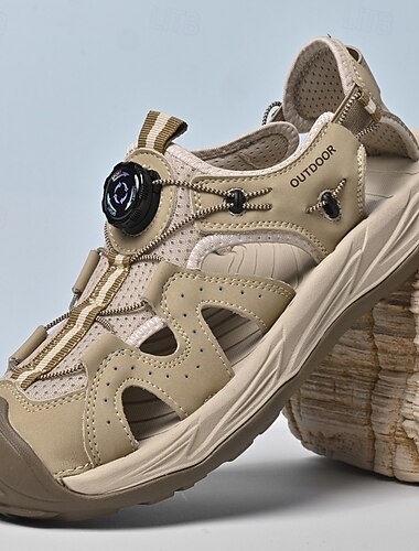  Gesloten outdoorsandalen voor heren met verstelbare pasvorm, ademende wandelschoenen, lichtgewicht comfortabele sportschoenen voor heren, ideaal voor wandelen, reizen, kamperen en zomerse vrijetijdsbesteding.