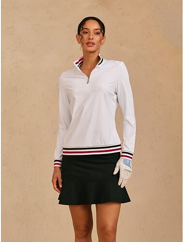  Polo de mujer rojo y verde de manga larga, top, ropa de mujer, conjuntos, prendas de vestir