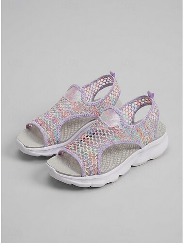  Naisten violetit hohtavat verkkokankaiset urheilusandaalit – hengittävä ontto muotoilu, kevyet pehmustettu pohjalliset kävelykengät kesäksi ja rannalle &vapaa-ajan vaatteet
