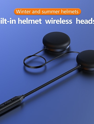  Ultradunne Bluetooth-headset voor motorhelmen, draadloze helmluidsprekers met microfoon voor handsfree bellen &Muziek, ruisonderdrukking, universele pasvorm voor winter- en zomerhelmen.