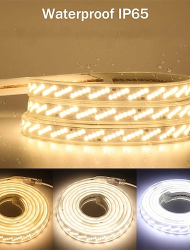  AC 220V LED-Streifen, wasserdicht, flexibel, SMD 2835, 320 LEDs/m, IP65 wasserdicht, für Innen- und Außenbereiche, Gärten, festliche Partystimmung, dekorative Lichtleisten