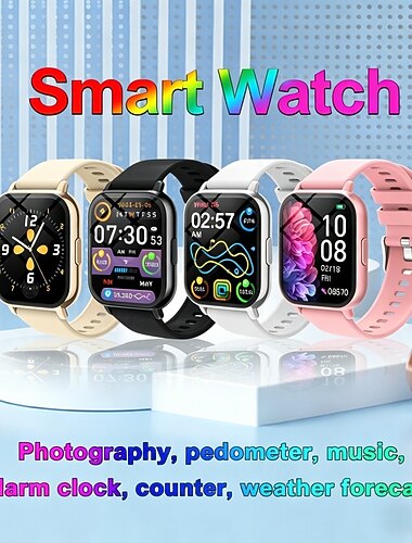  Smartwatch für Damen und Herren, Fitness-Tracker mit individuell gestaltbaren Hintergrundbildern, Herzfrequenz-, Schlaf- und Sauerstoffsättigungsüberwachung (SpO2), wasserdicht nach IP68,