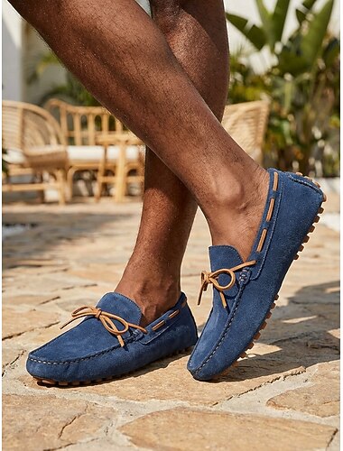 Per uomo Sportivo Casual Quotidiano Resort all'aperto Camoscio Caldo Antiscivolo Traspirante Slip-on Marrone chiaro Nero Blu Estate Primavera Tutte le stagioni