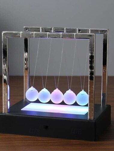  Newtonin heiluri, Newtonin tasapainokeinupallo, LED-valolla varustetut Newtonin heilurinpallot, hohtava tiedepöytä toimistoon ja kotiin tiedeopetukseen