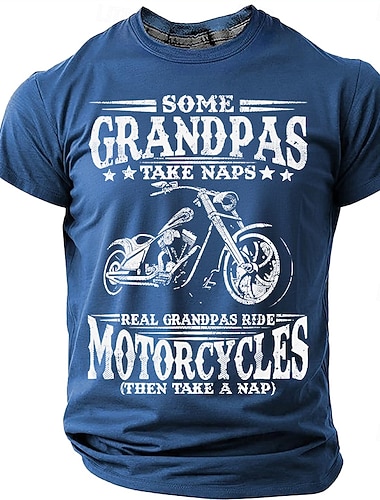  Manche Opas machen ein Nickerchen, echte Opas fahren Motorrad. Herren-Chopper-Biker-T-Shirt mit humorvollem Grafikprint, Kurzarm, Rundhalsausschnitt, lässiges Designer-Shirt, Größen S, M, L, XL, XXL,