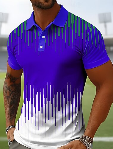  Fußball-Pokal 2026 Herren Geometrisch Poloshirts Kurzarm Polo-Shirts Revers Lässig Athleisure Ferien Alltagskleidung 3D-Druck Knöpfe Atmungsaktives Gewebe Frühling & Sommer Rote Purpur